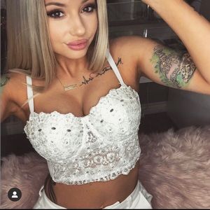 The Sang White push up corset M